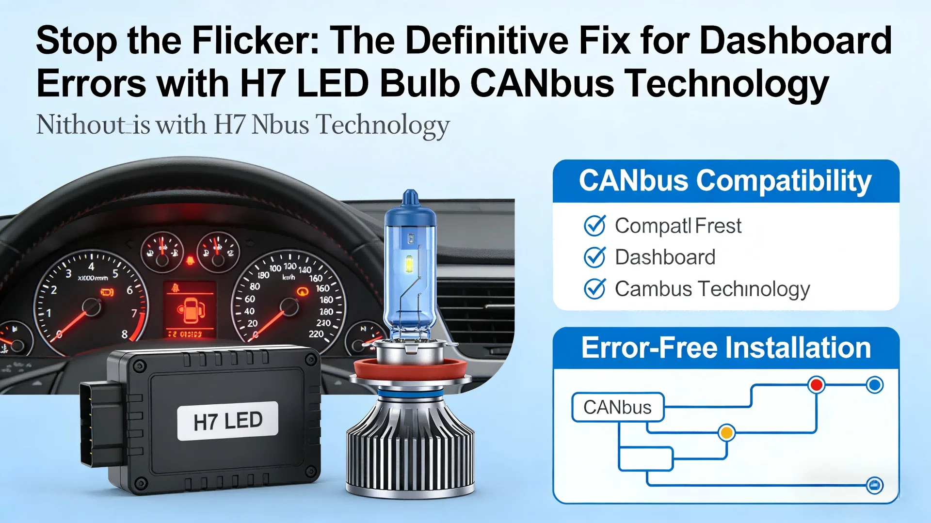 Stop the Flicker: The Definitive Fix for Dashboard Errors with H7 LED Bulb CANbus Technology