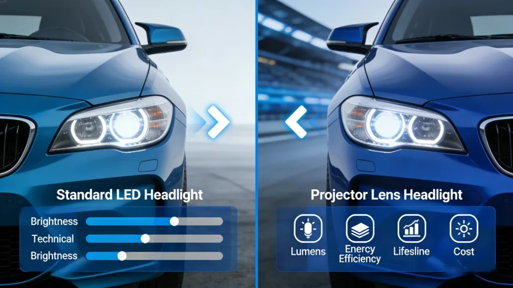 The Buyer’s Comparison Guide: Standard LED vs. Projector Lens Technology for Automotive Use