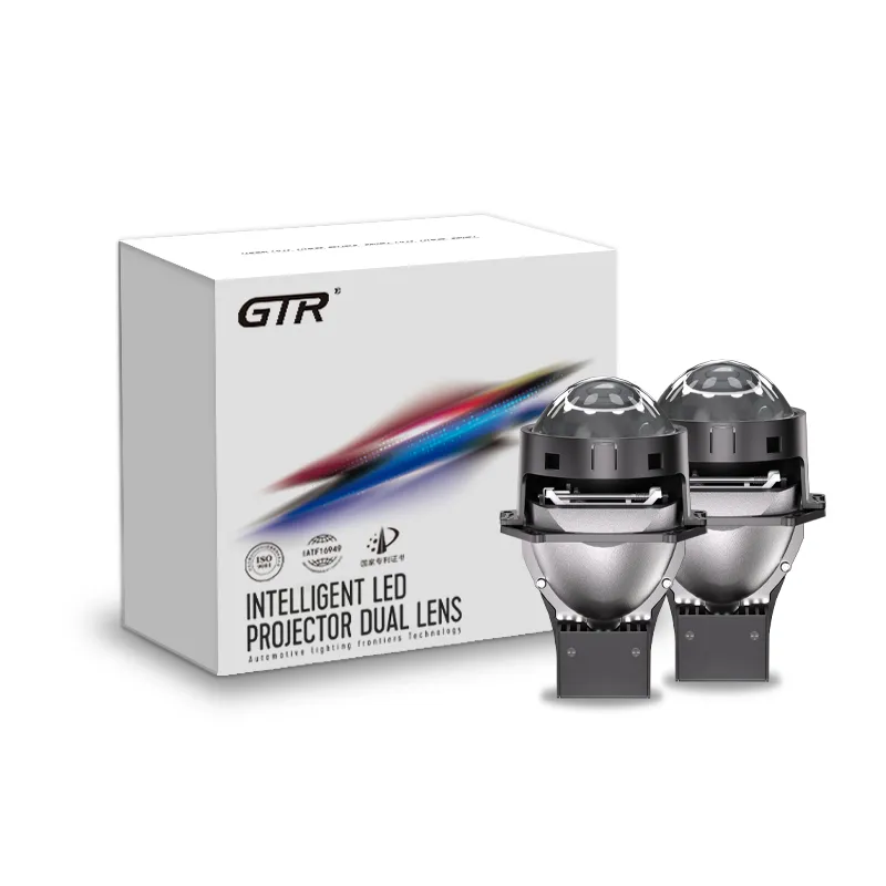 Customized 24V Bi LED Projector Headlight 3 Inch 55W High 45W Low Beam Double Cups Car