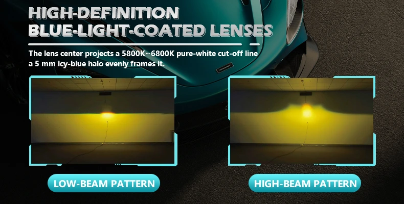 Premium 3 Inch 3000K 5800K 55W Bi-LED Low Beam Fog Lights Waterproof Car Fog Lamps for Universal Projector Lens Fog Lamp